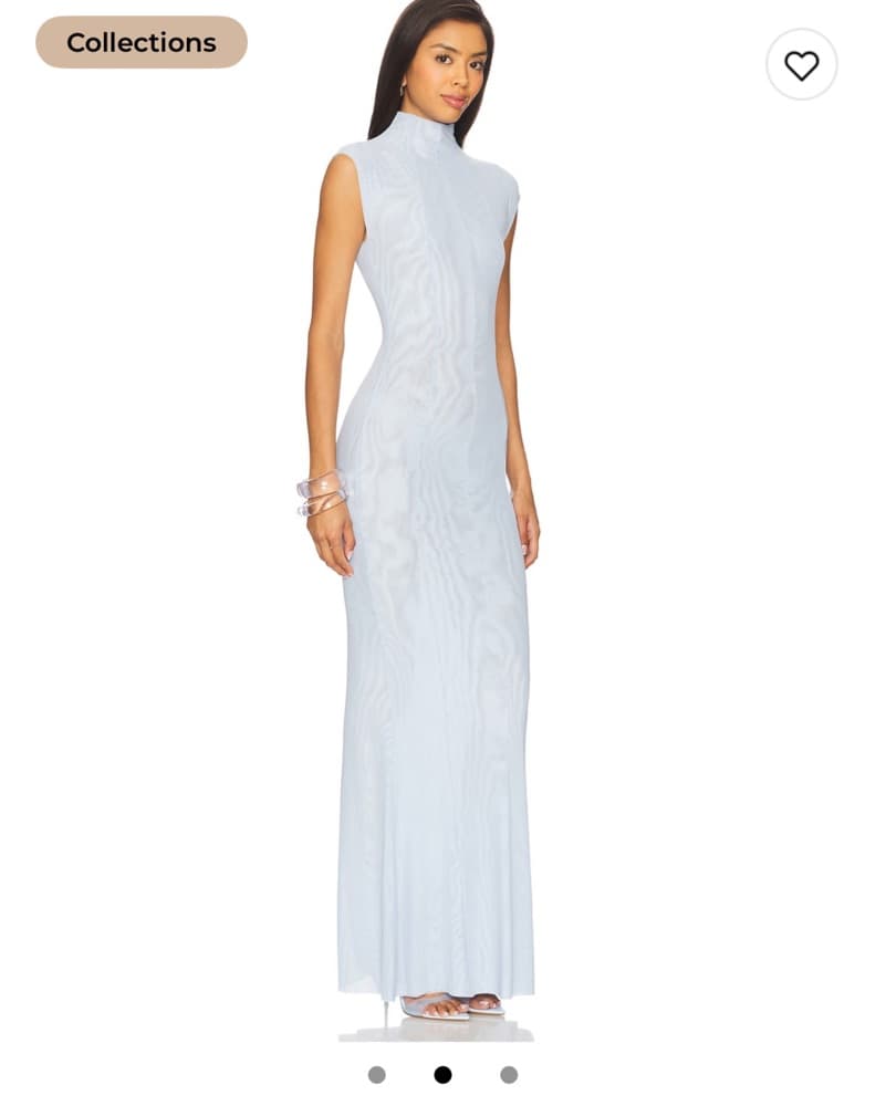 Seroya Laissa Mesh Maxi Dress in Ice Blue - Image 2