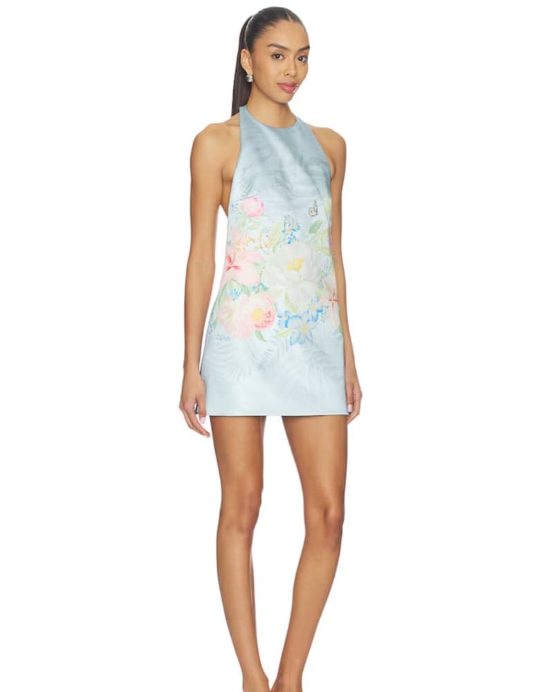 Retrofete Floral Print Halter Dress - Image 2