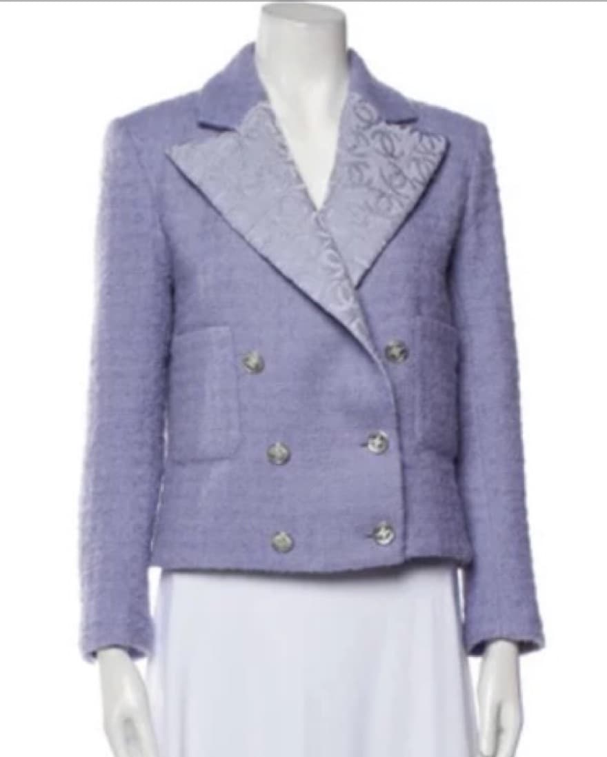 Purple Chanel Tweed Blazer - Image 1