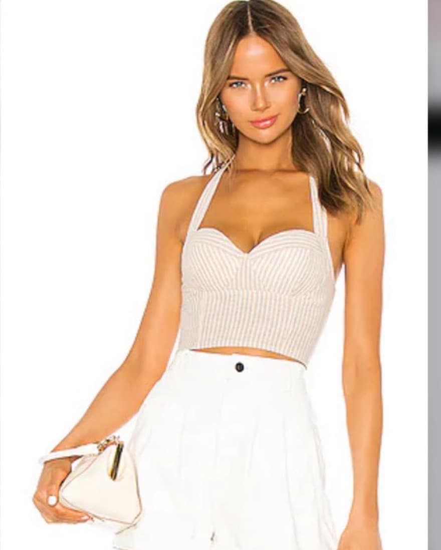 Stunning Striped Halter Crop Top - Image 1