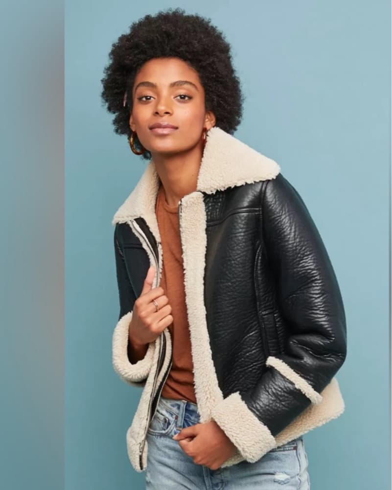Mother Faux Leather Sherpa Lined Jacket  - Image 2