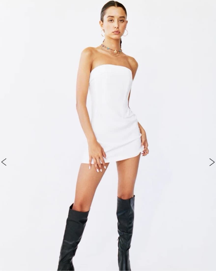 With jean Chloe Corset Dress White  - Image 2