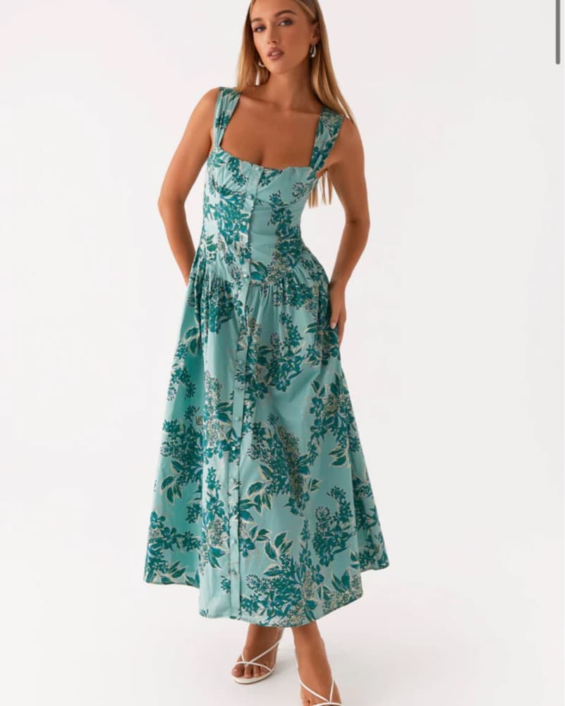 Floral Maxi Dress with Pockets - Image 1