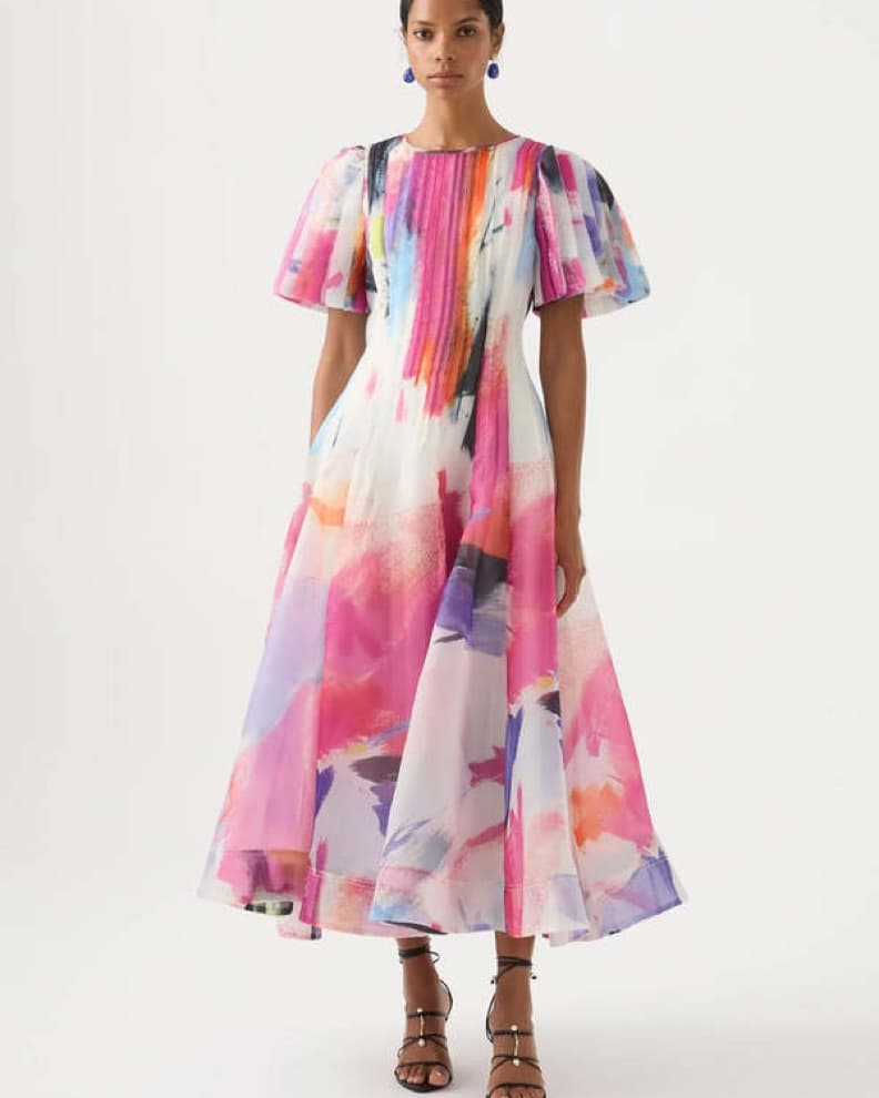 Aje Nova Pleated Midi Abstract Print - Image 1
