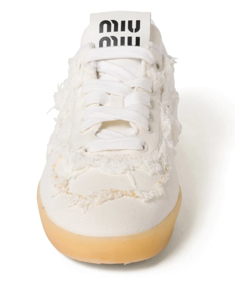 Miu Miu Denim White Sneakers - Image 2