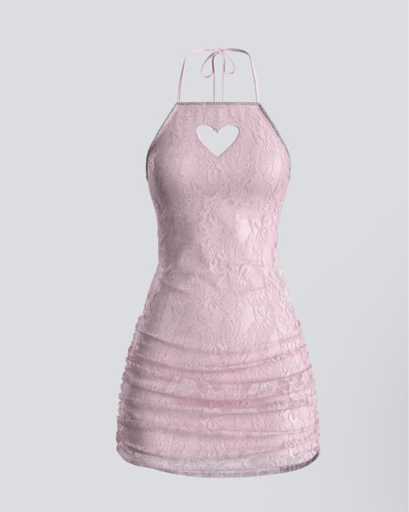 Pink Heart Cutout Dress - Image 2