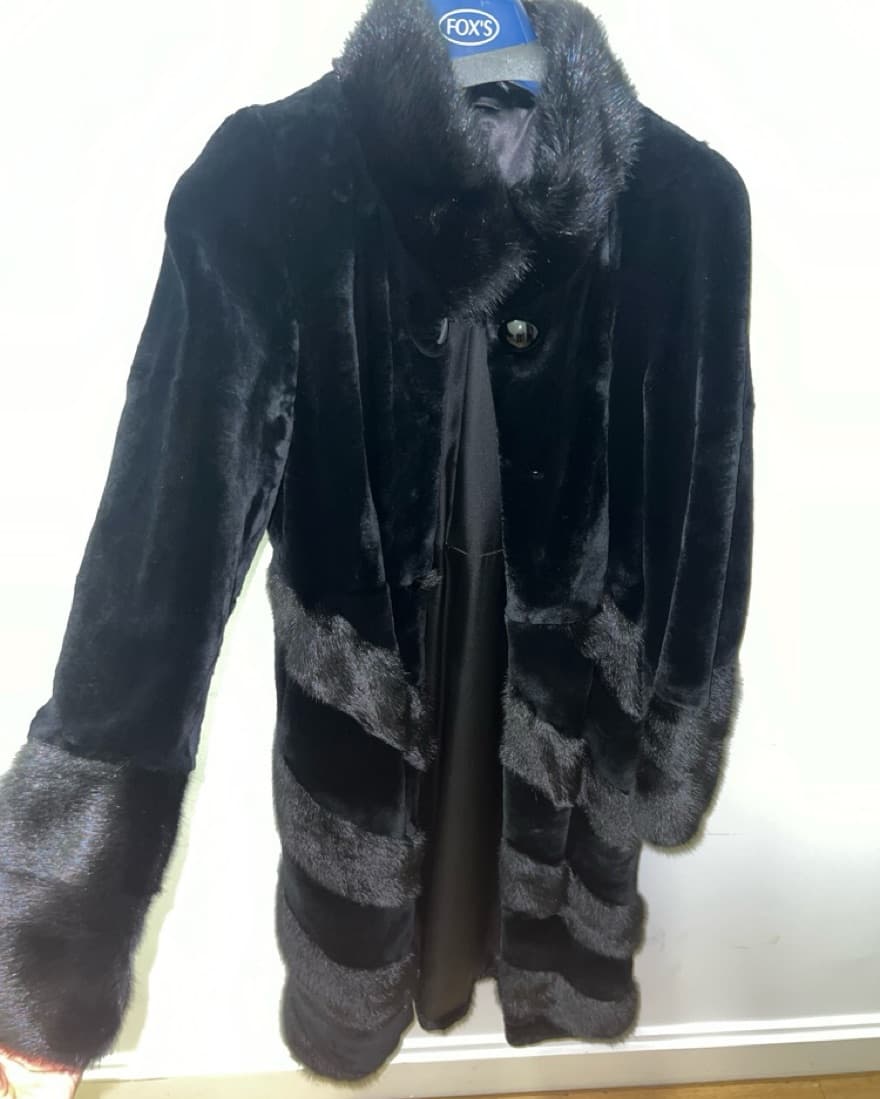 Mink And Rex Black Fur Jacket Real - Image 1
