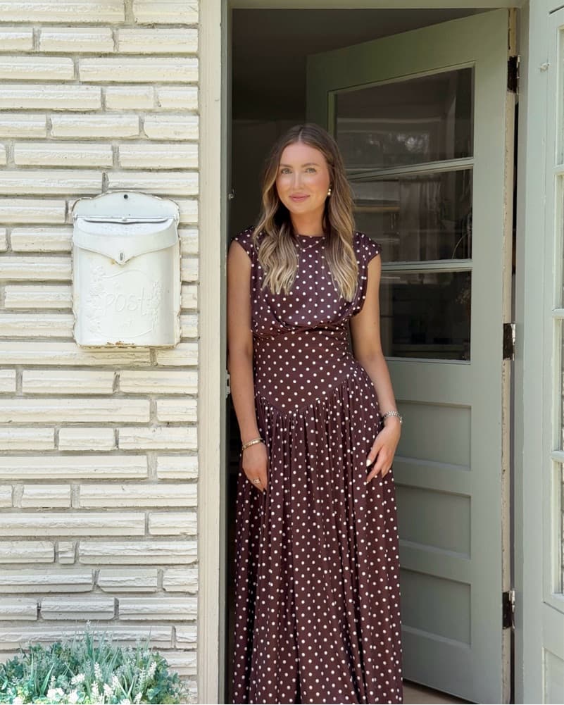 Brown Polka Dot Dress - Image 1