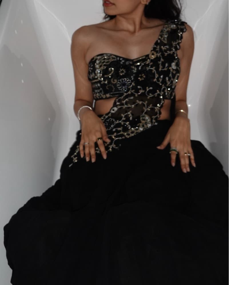 Black Concept Saree lehenga - Image 3