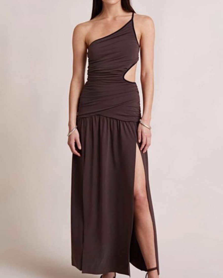 Bec+Bridge Brown Dress With Slit - Image 5
