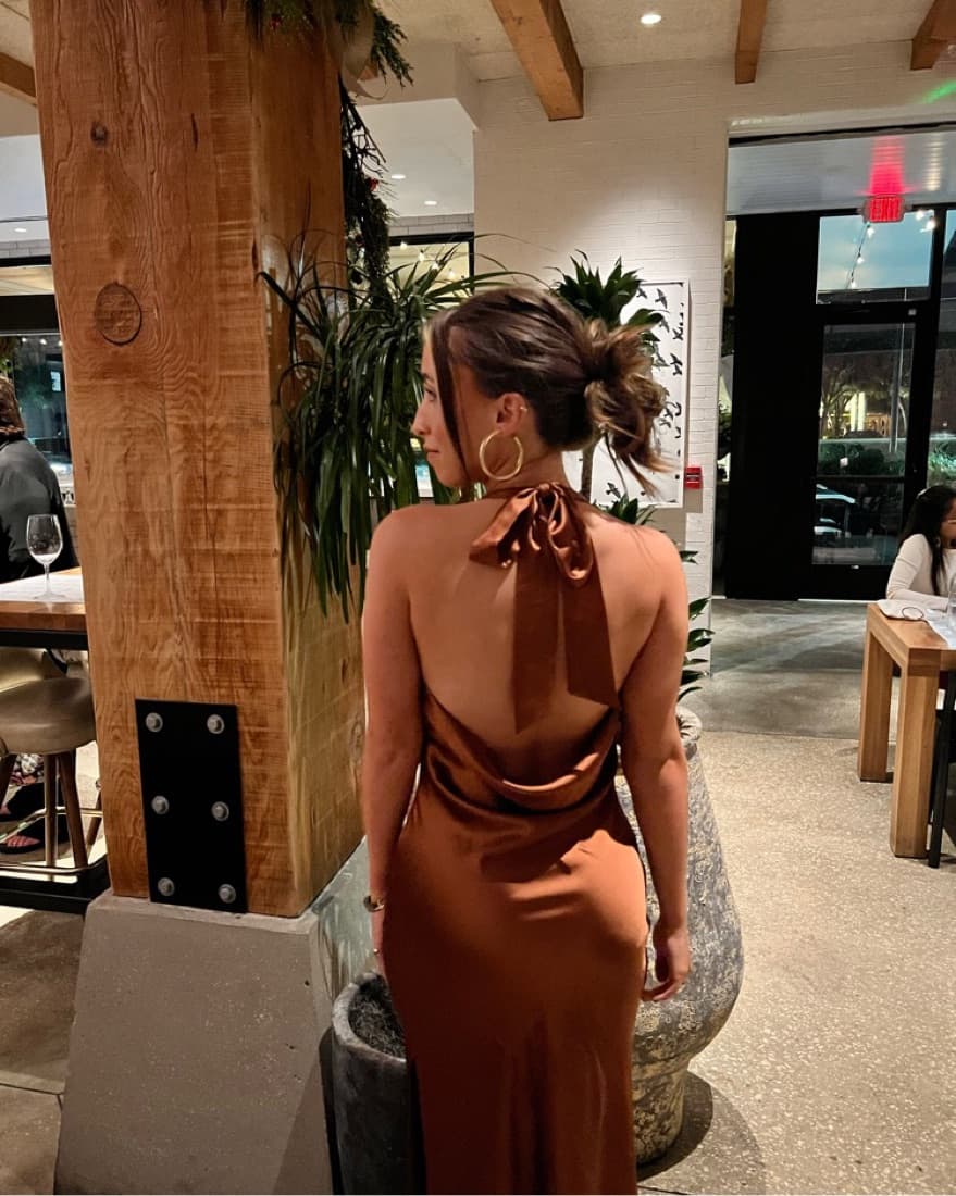 Chocolate Silk Dress - Image 2