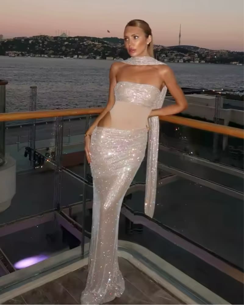 Sequin / Mesh Gown - Image 2