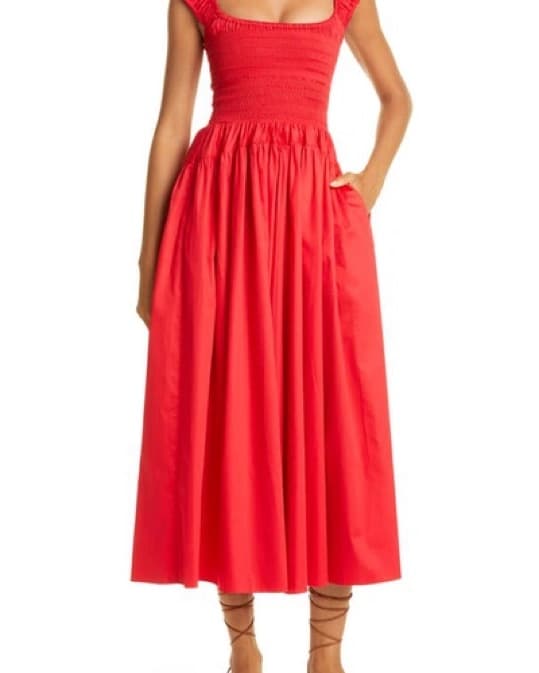 La Ligne Vivian Smocked Cotton Dress - Image 2