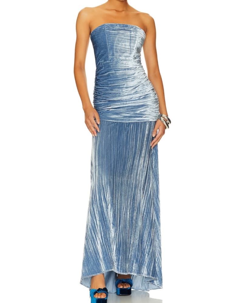 Blue Velvet Gown - Image 1