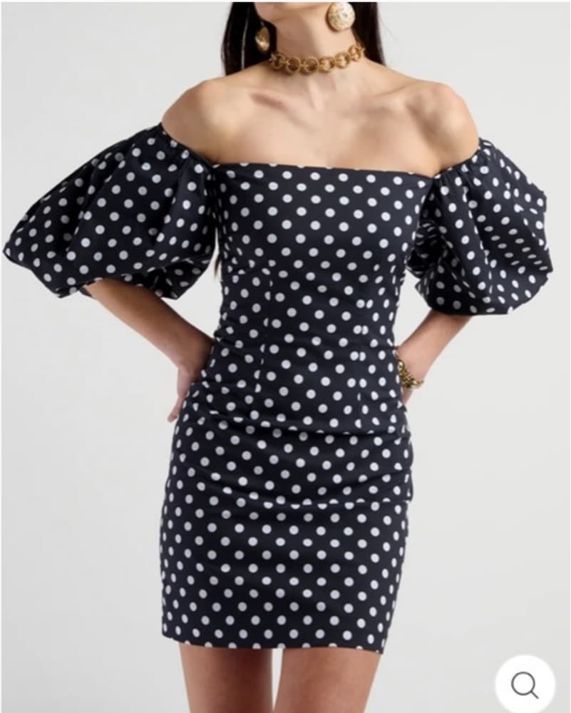 Caroline Constas Polka Dot Mini Dress - Image 2