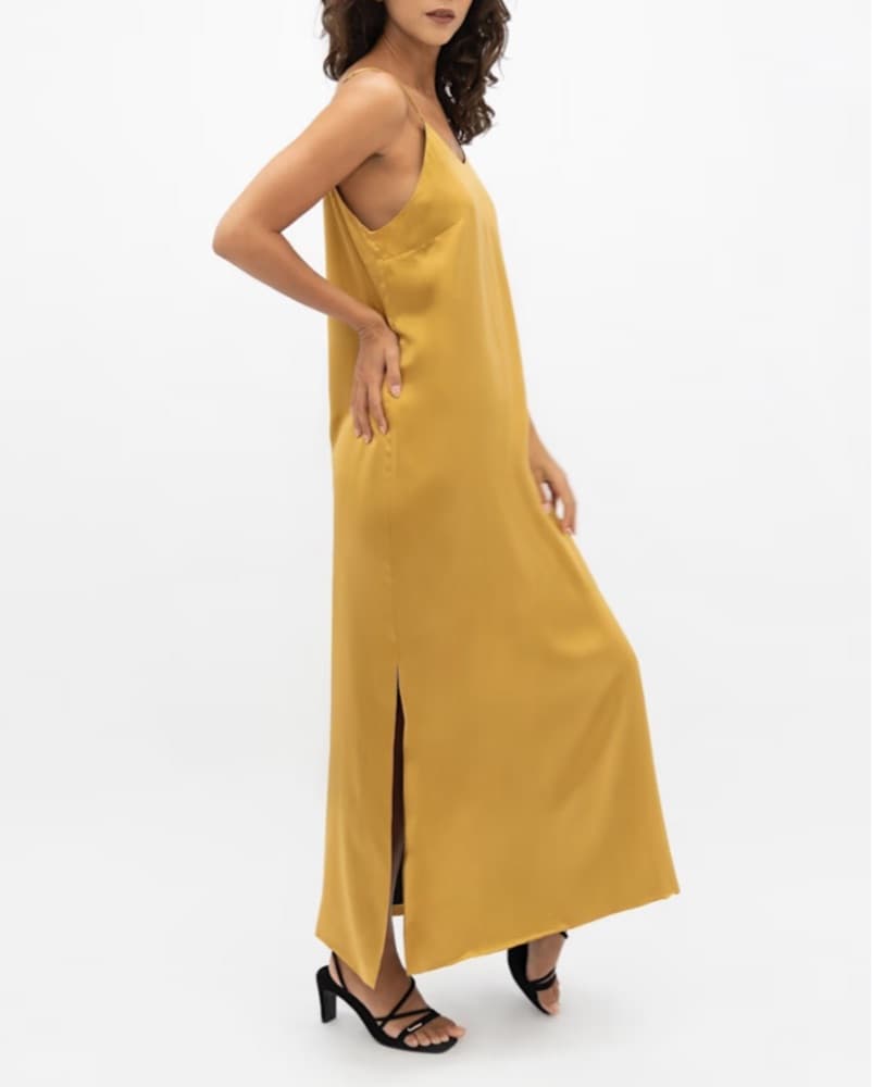Silk Yellow Dress - Image 2