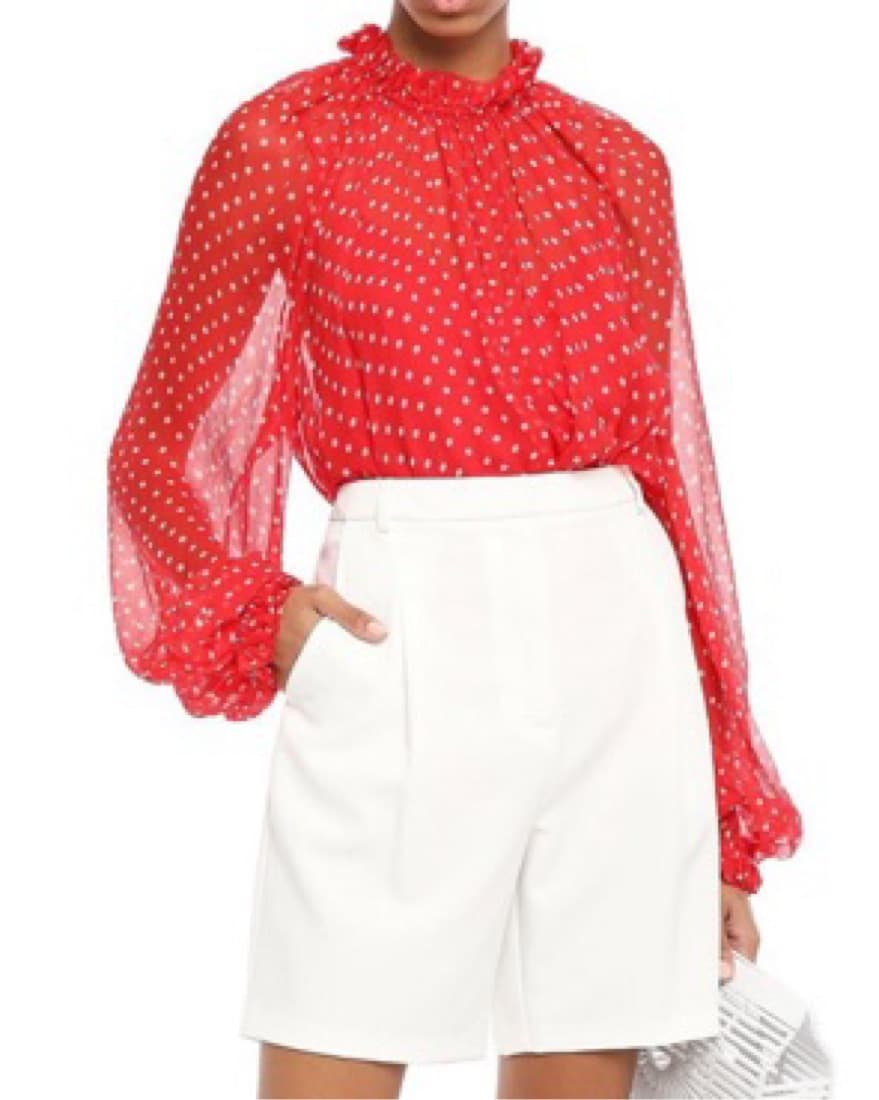 Red Silk Swing Blouse - Image 1
