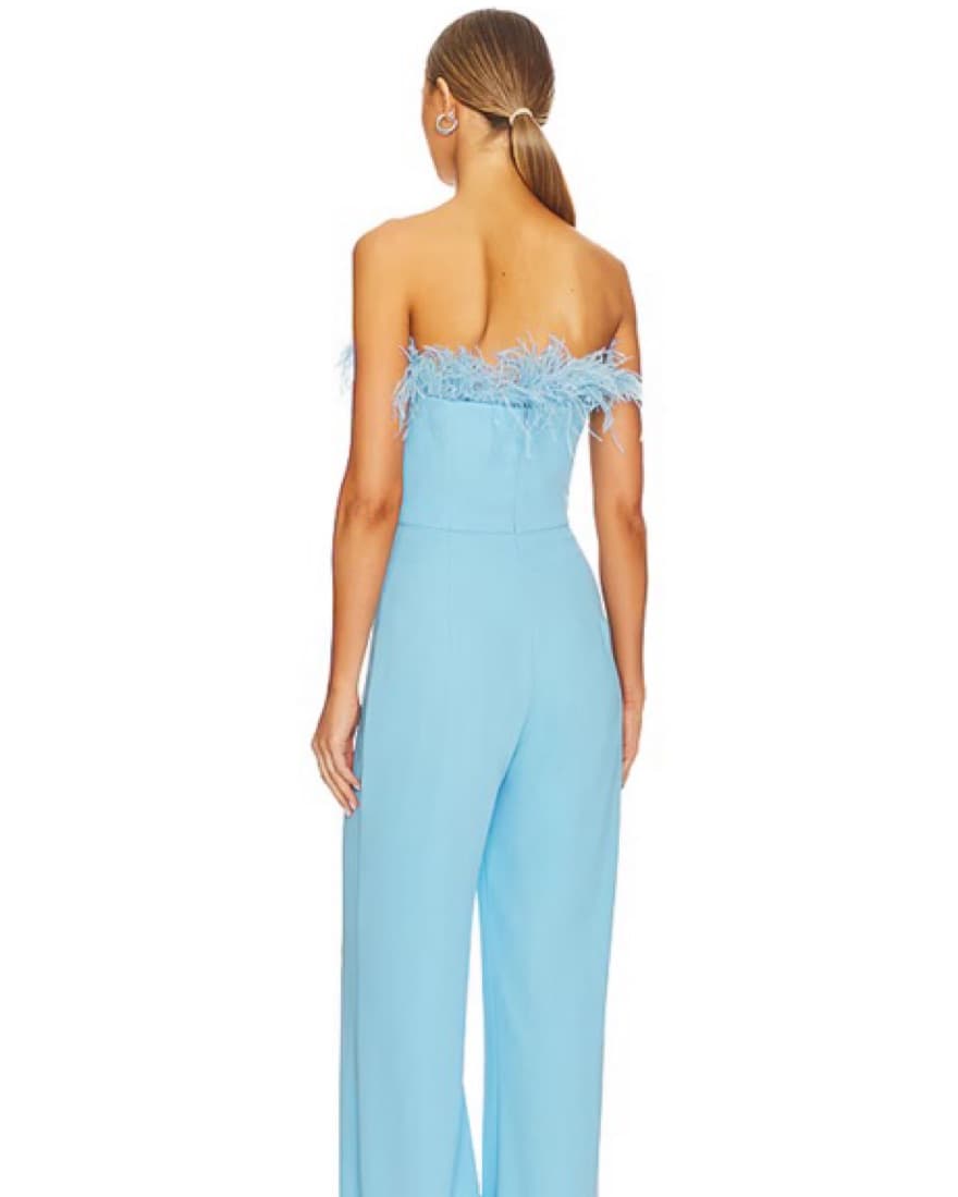 Amanda Uprichard Blue Feathered Jumpsuit - Image 3