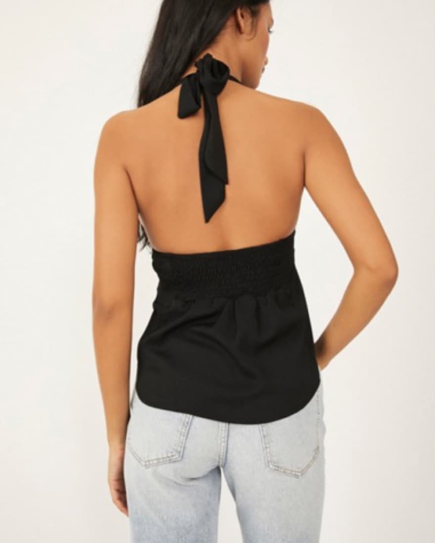 Free People Calista Black Halter Top - Image 3