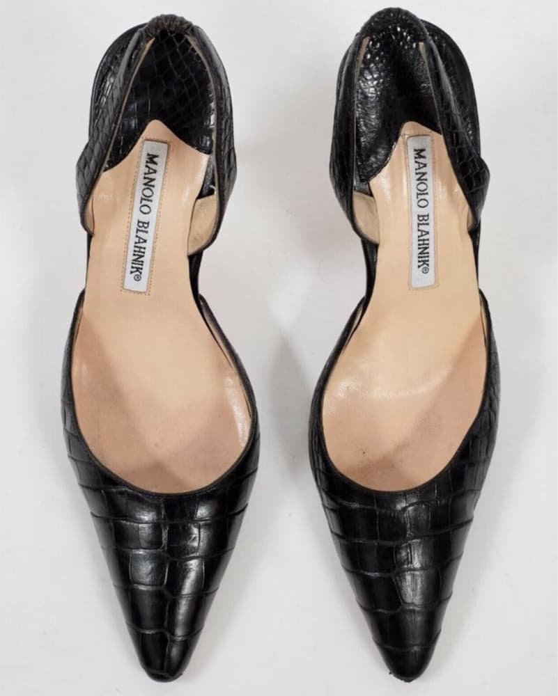 Manolo Blahnik Croc Heels - Image 1