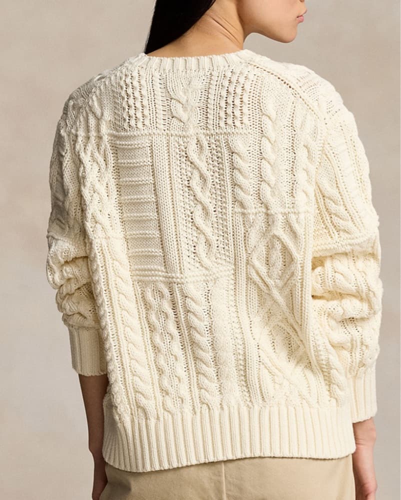 Polo Ralph Lauren Flag Sweater- Cream - Image 3