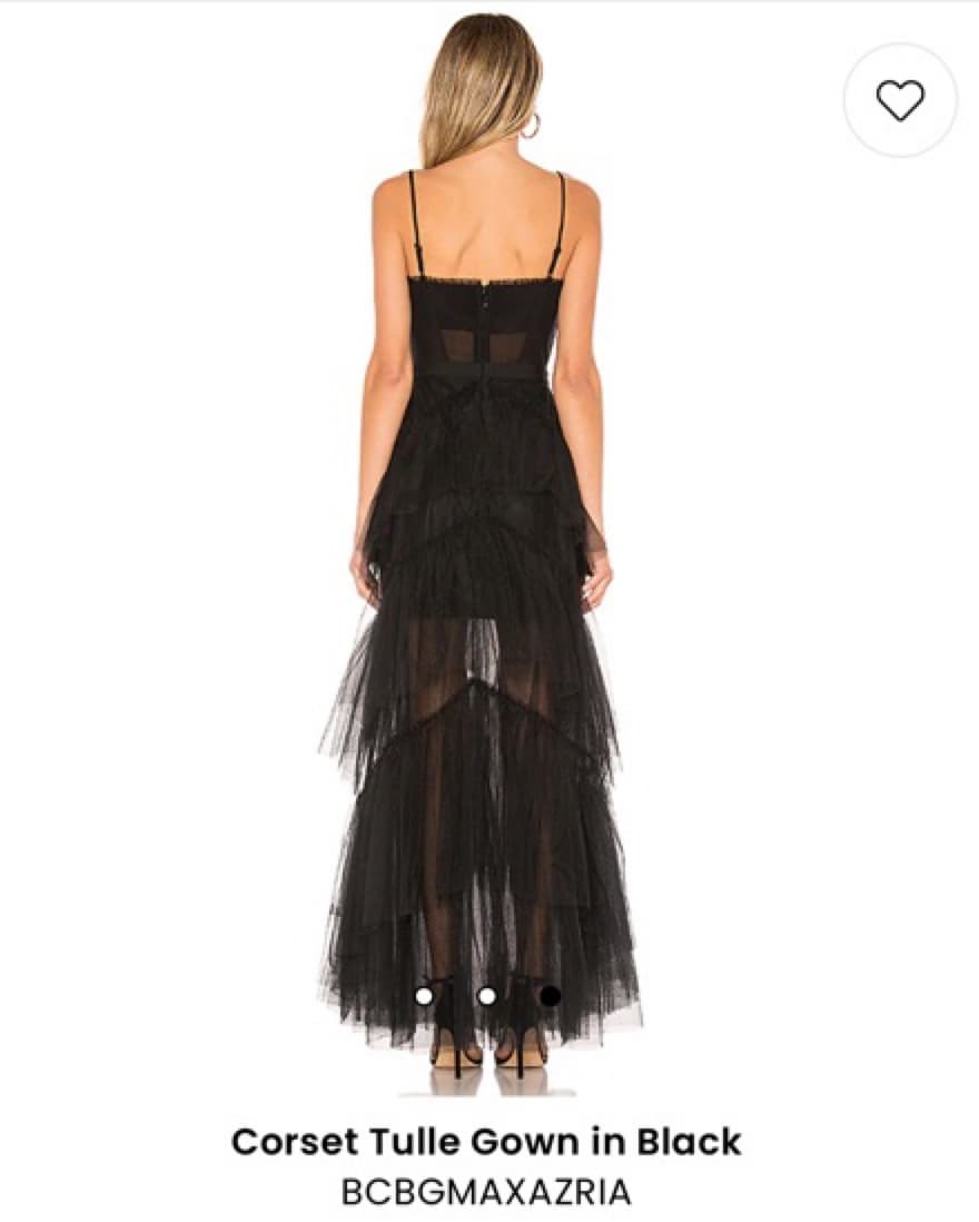 Corset Tulle Gown in Black BCBGMAXAZRIA - Image 2