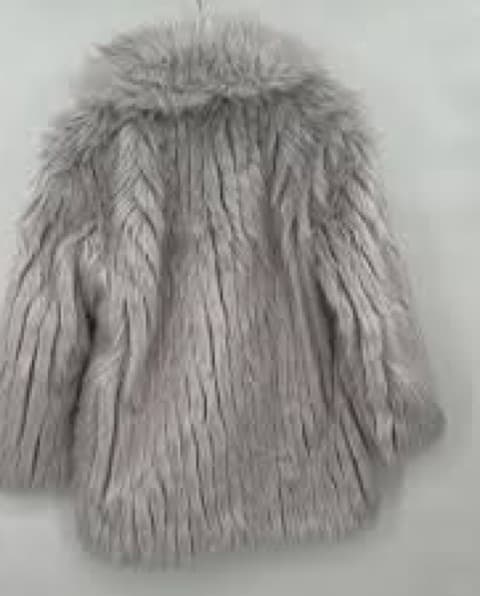 Silver Faux Fur Coat - Image 2