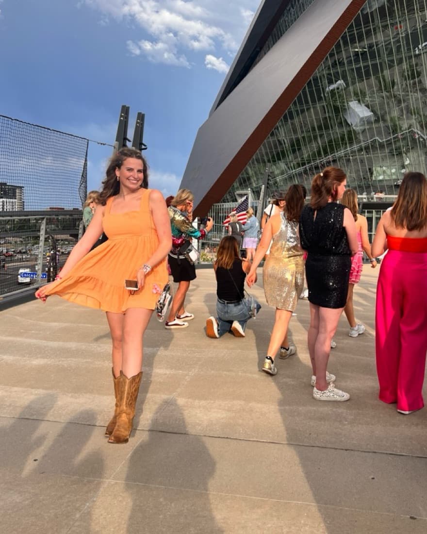 Orange Babydoll Dress - Image 1