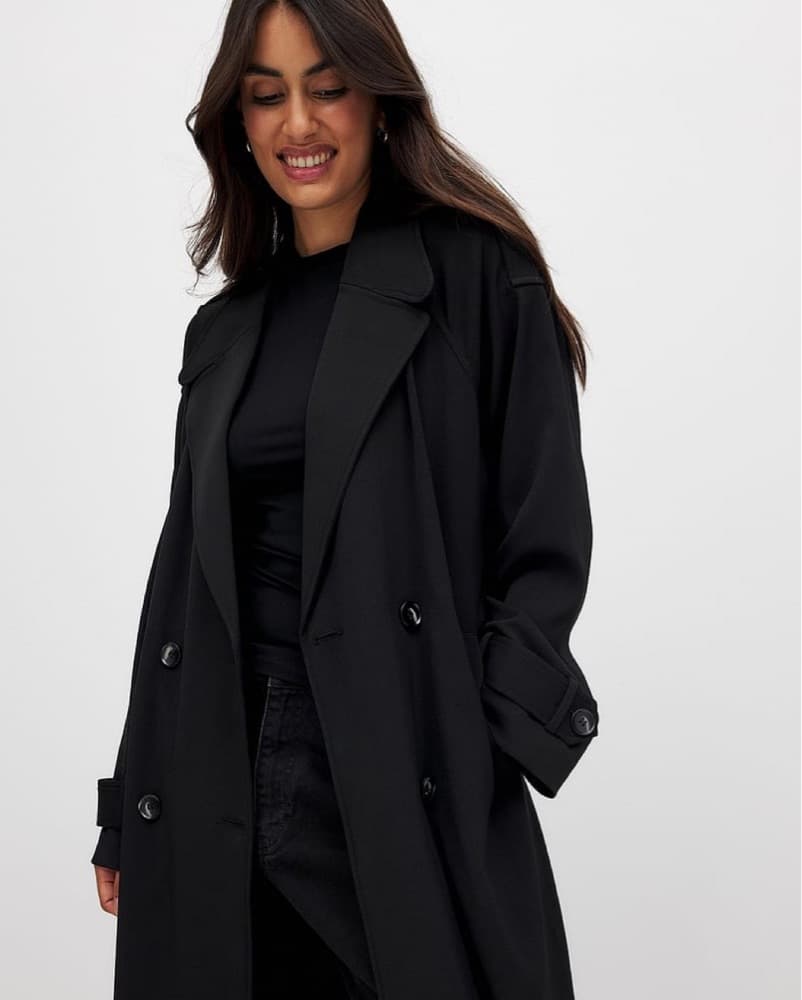 Black Long Trenchcoat - Image 3