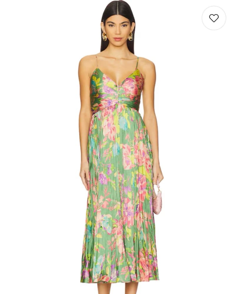 ASTR the Label Maeve Dress Green Floral - Image 2