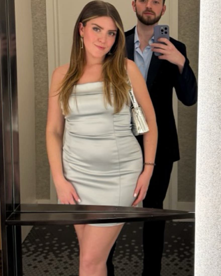Aritzia Shimmer Satin Tube  Dress - Image 3