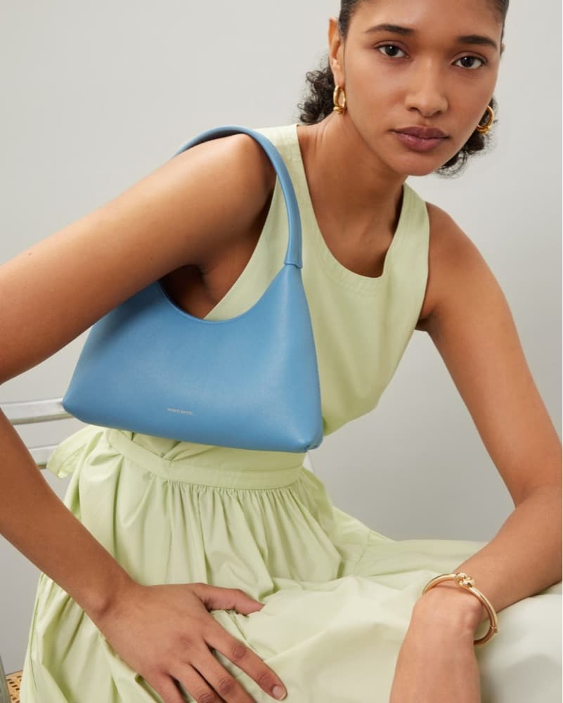Mansur Gavriel Blue Leather Mini Bag - Image 3