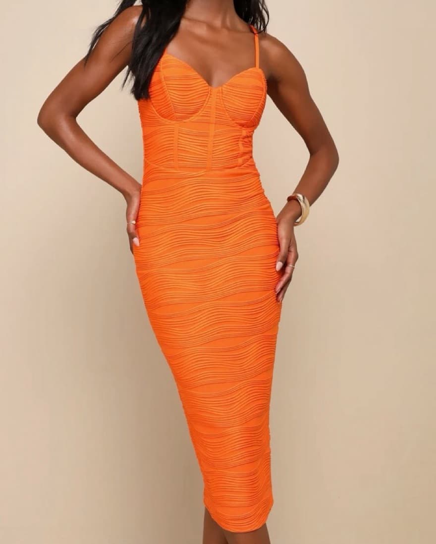 Lulu’s Orange Bustier Bodycon Midi - Image 6