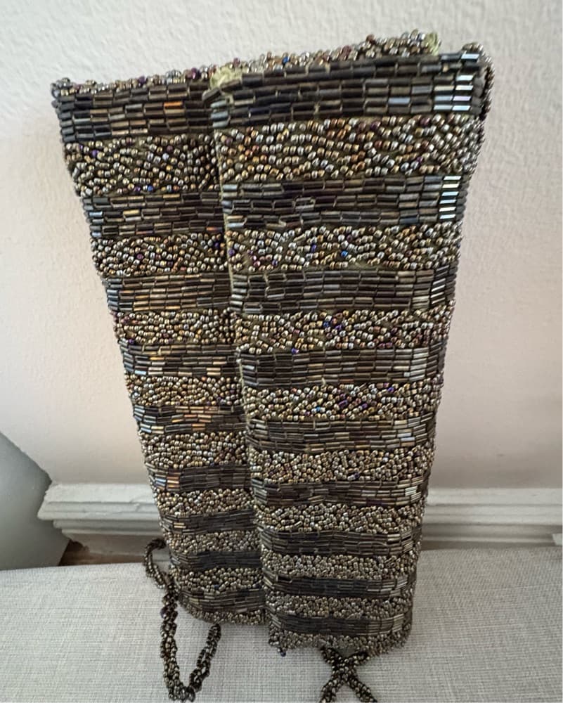 Vintage Metallic Beaded Clutch - Image 3