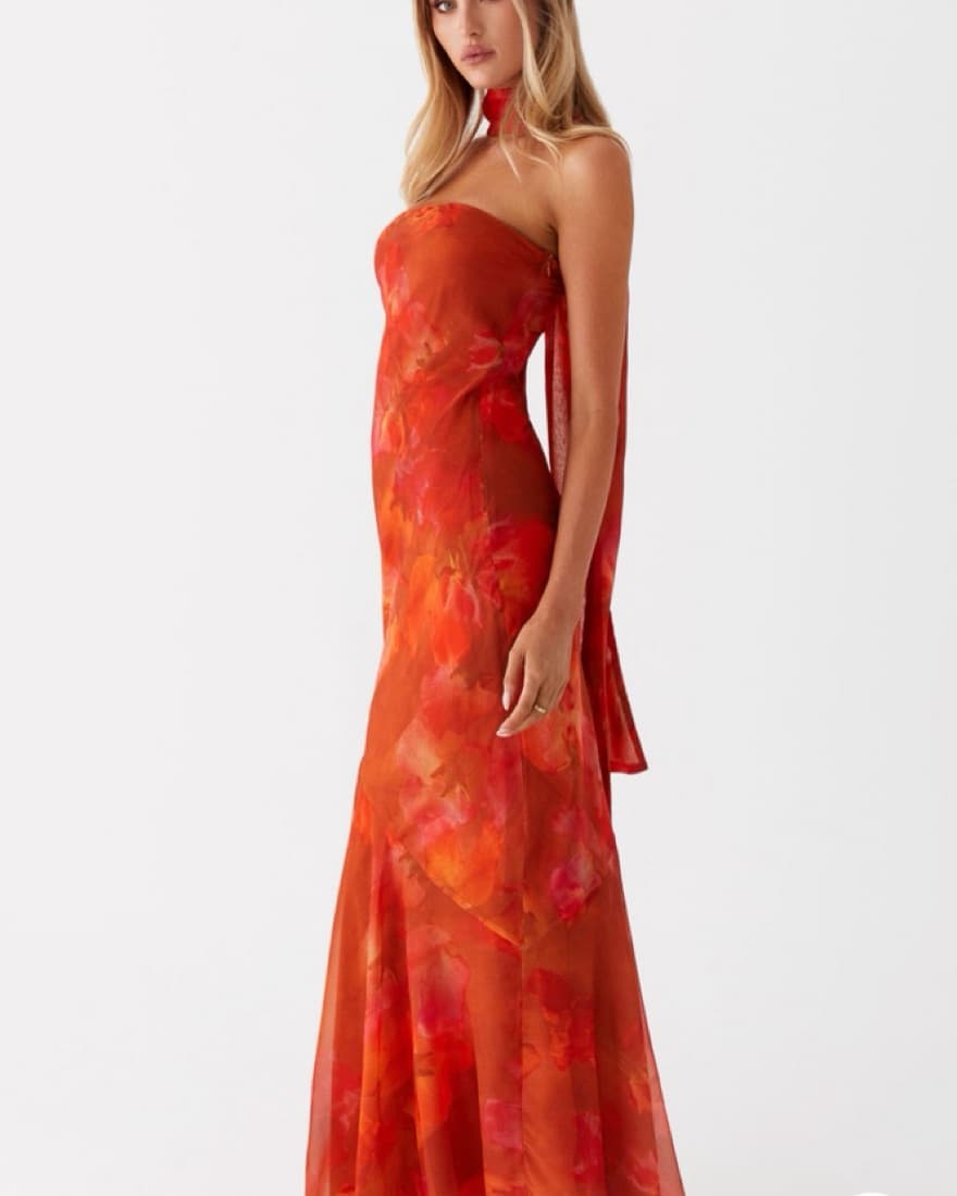 Amber Strapless Maxi Dress With Scarf - Image 4