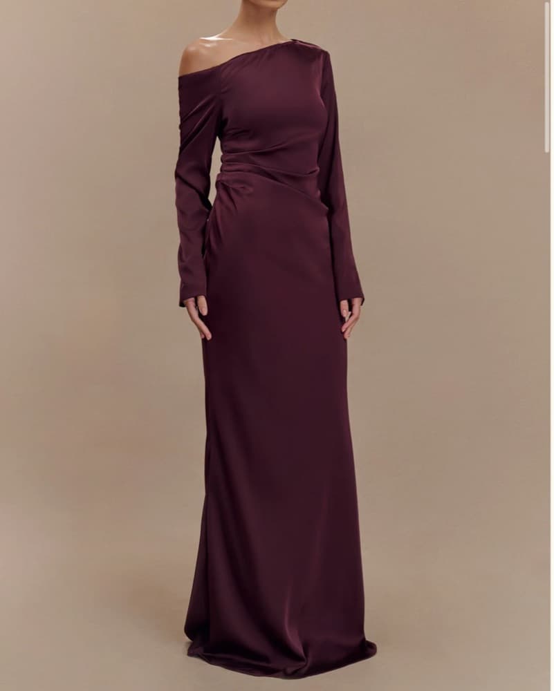 Avery Meshki Long Sleeve Plum Dress - Image 1