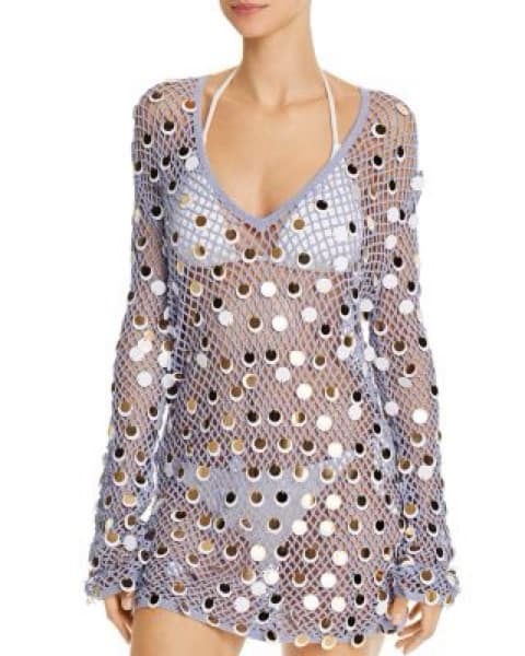 Caroline Constas Crochet Sequin Coverup - Image 2