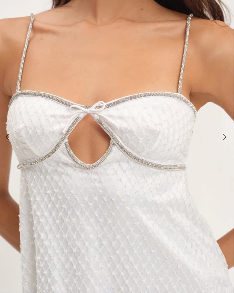 For Love And Lemons Sparkly White Dress - Image 3