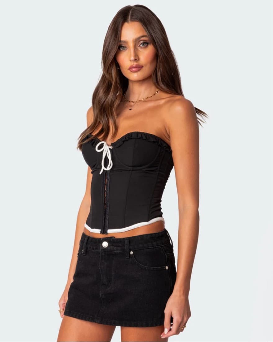 Edikted Tie Front Corset - Image 2