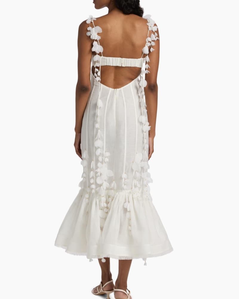 Zimmermann White Floral Midi Dress - Image 4