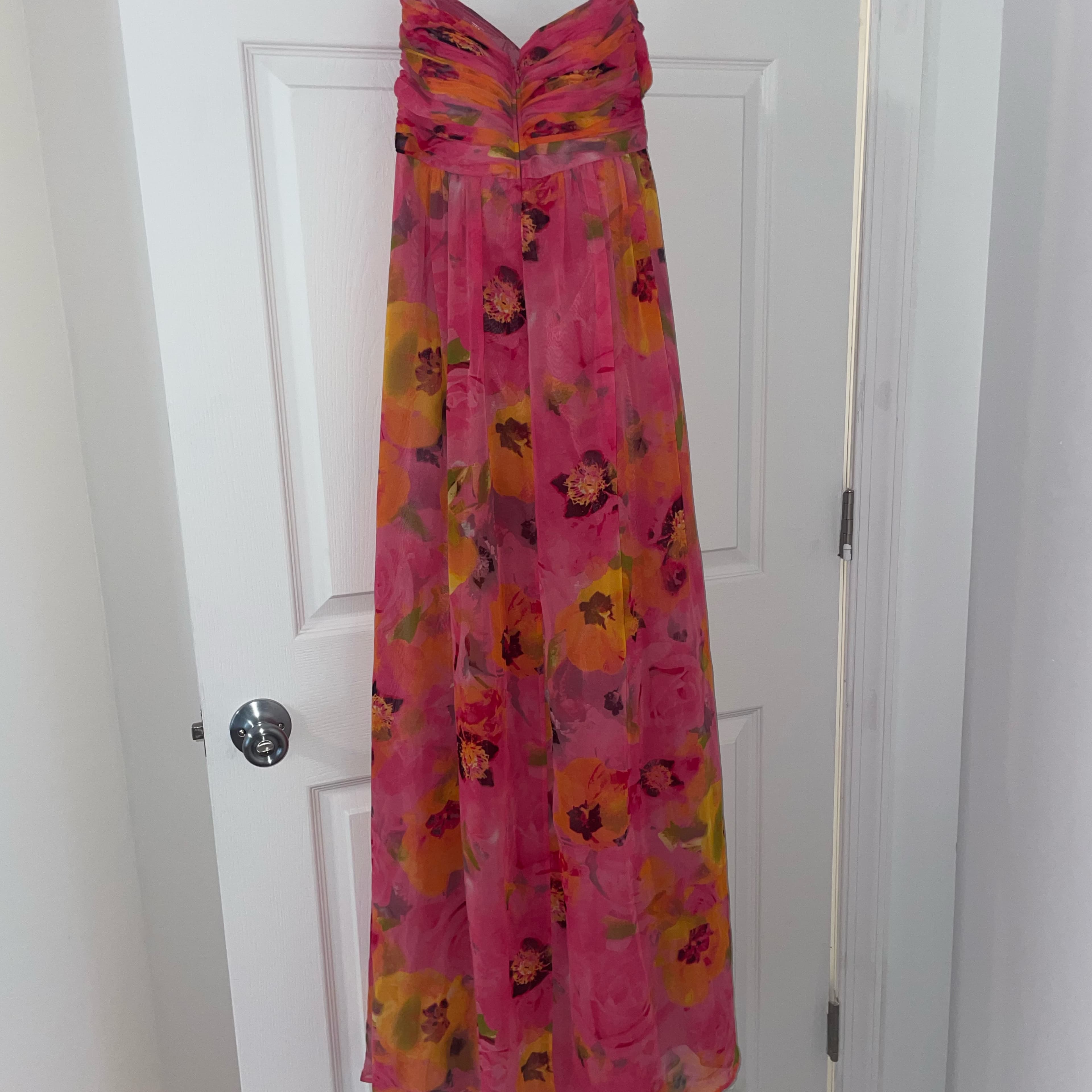 Calvin Klein Pink Floral Strapless Gown - 2 - Image 6