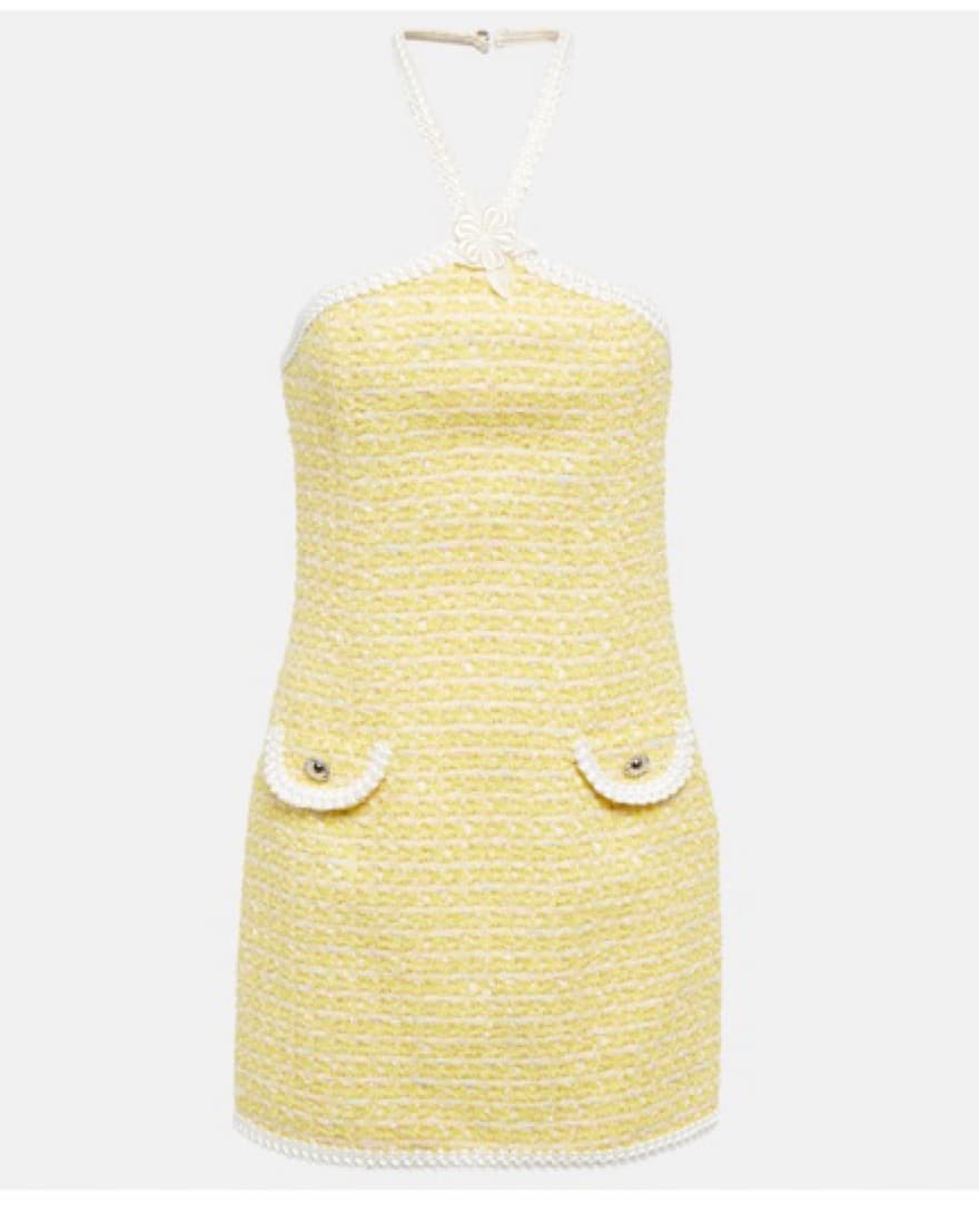 ALESSANDRA RICH Halterneck tweed minidre - Image 1