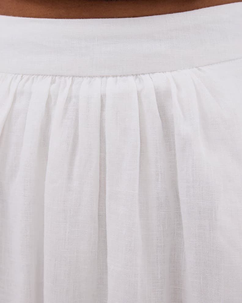 DISSH Linen Midi Skirt White - Image 3