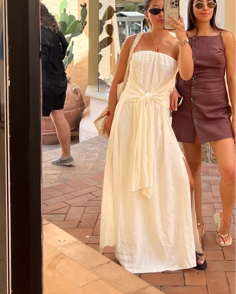 ASOS White Long Strapless Sundress - Image 1