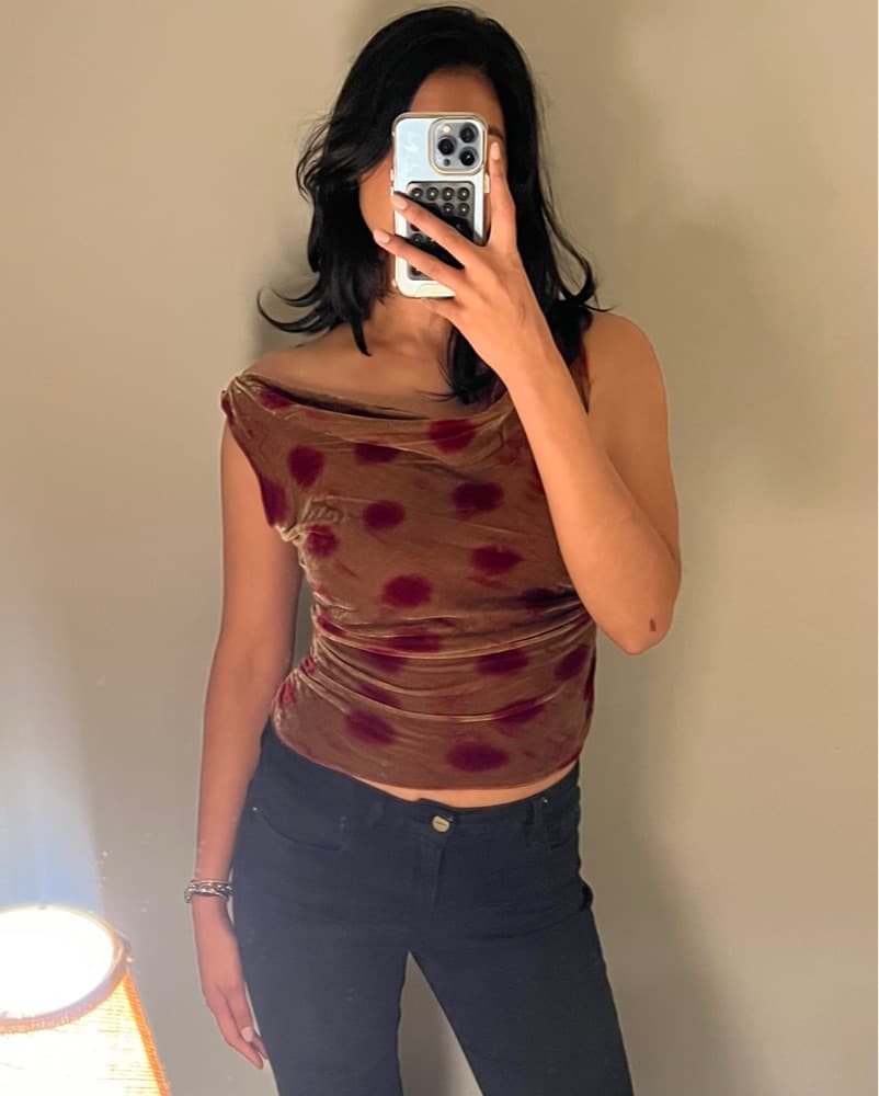 Affection Blvd Susu Velvet Draped Top - Image 2