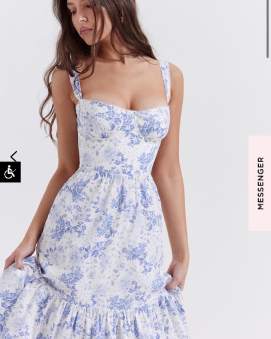 House Of CB  Elia Blue print Dress - Image 2