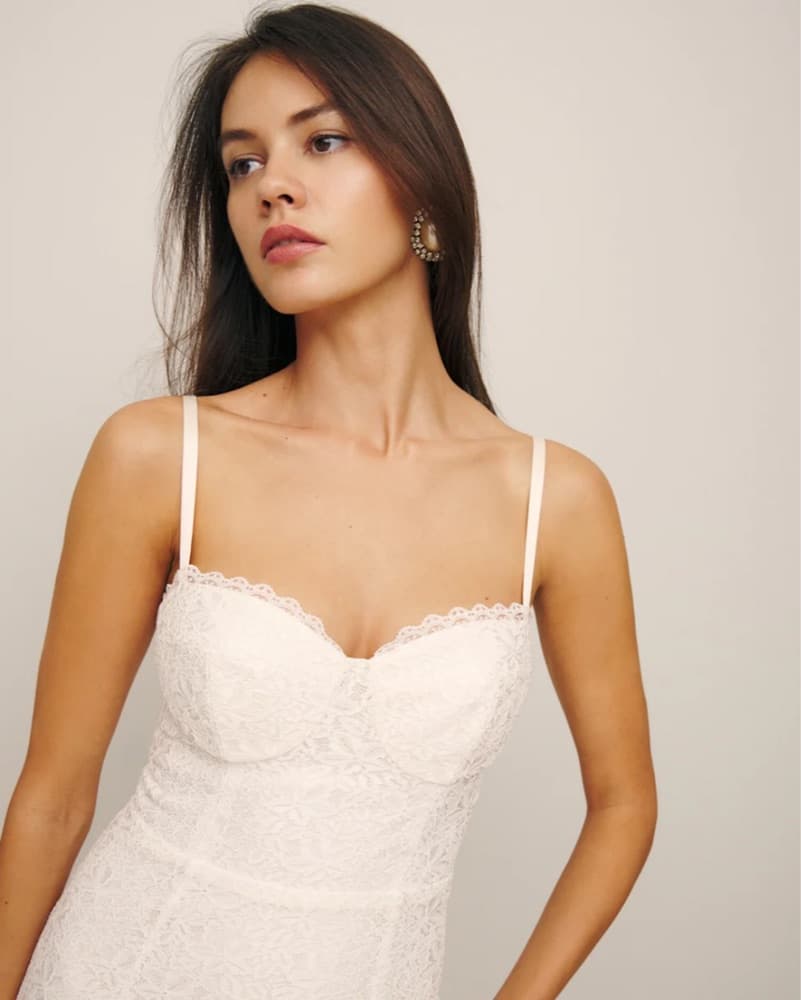 Reformation White Lace Bridal Dress  - Image 3