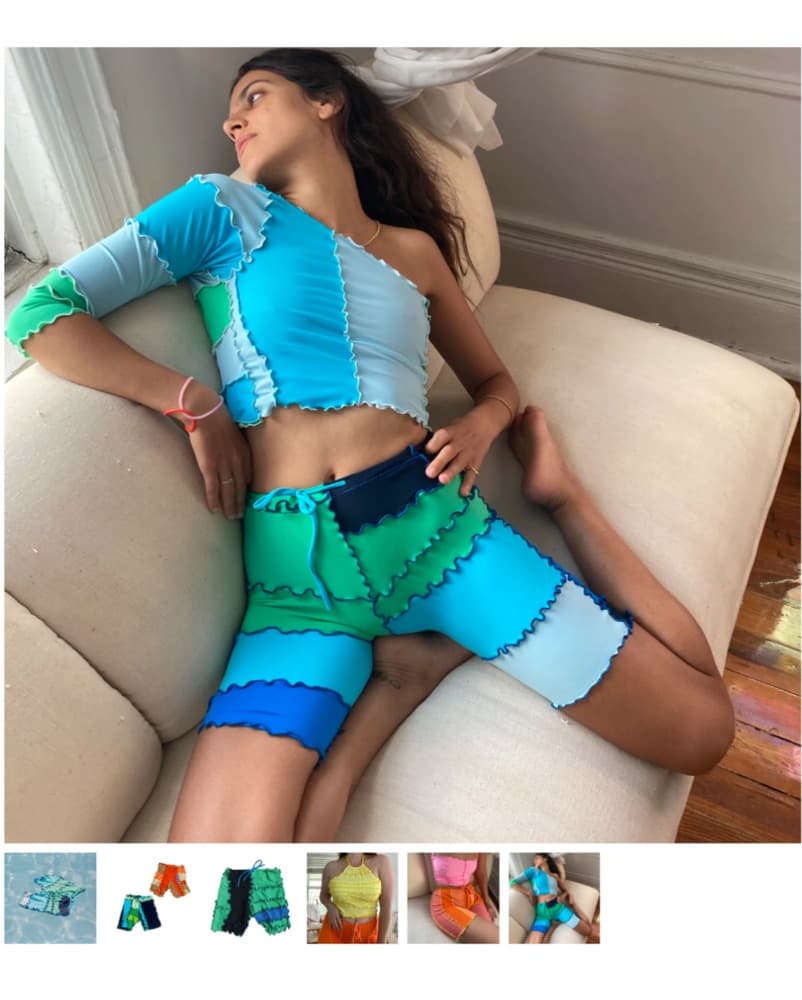 SHERRIS Patchwork Bike Shorts - Image 4