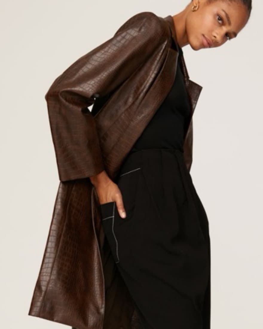 Toccin Anne Faux Leather Coat - Image 3