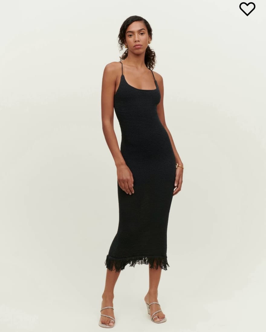 Black Knit Reformation Dress - Image 3